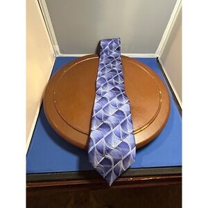 Stafford Blue‎ Men's 100% Silk Tie Geometric Necktie